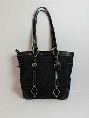 Coach Signature Gallery Black Jacquard Micro C Monogram Tote
